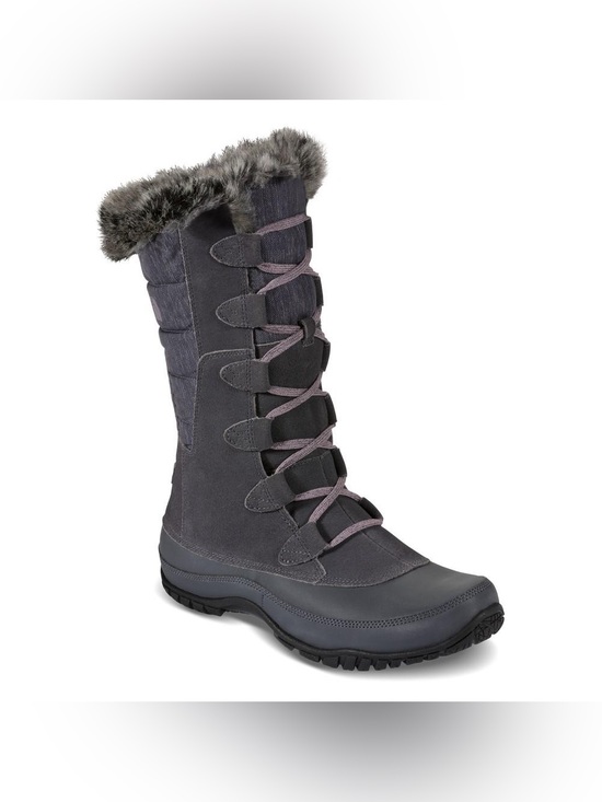 The North Face Shoes - EUC The North Face Nuptse Purna Dusty Purple Faux Fur Winter Boots size 7.5